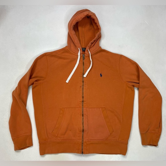 Polo Ralph Lauren Other - Polo Ralph Lauren Full Zip Hoodie Men Large Orange Pony Blue